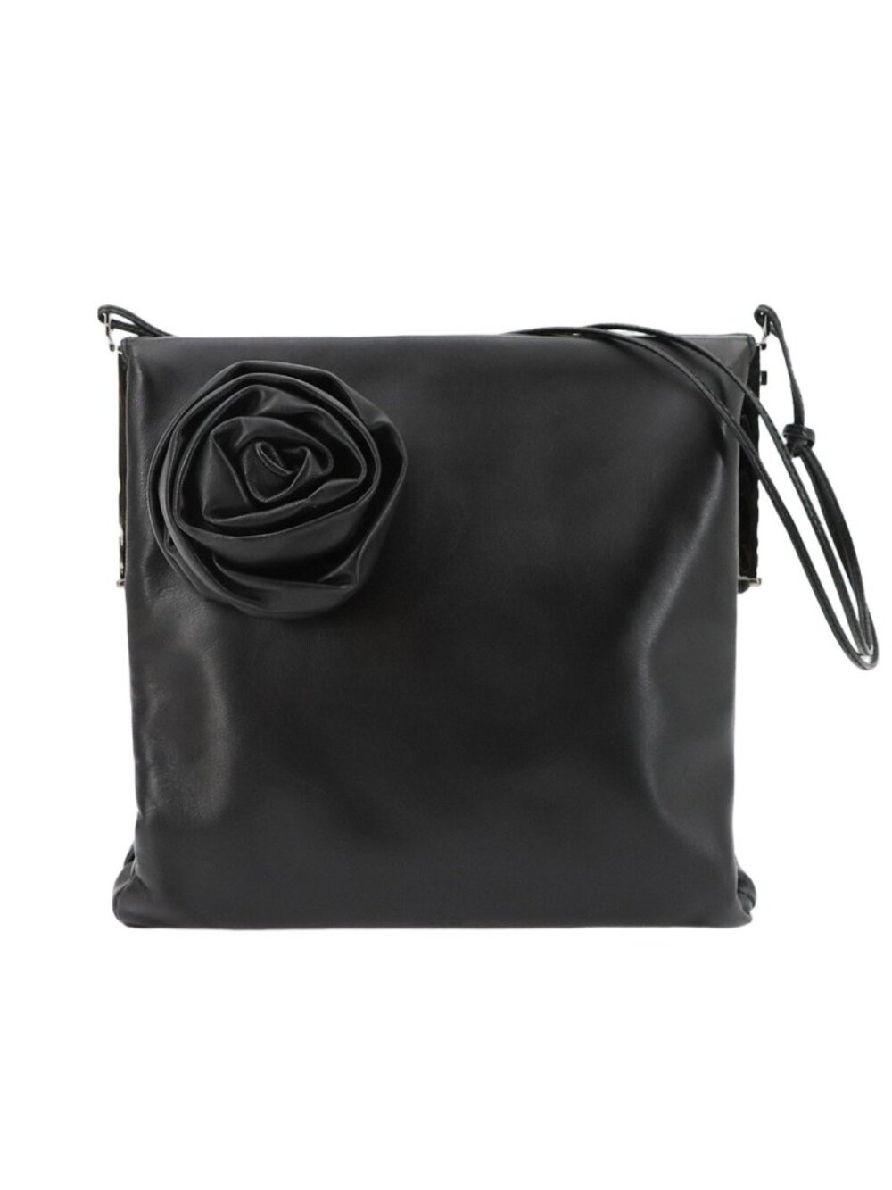 Gucci Shoulder Bag Leather Black 005 Silver